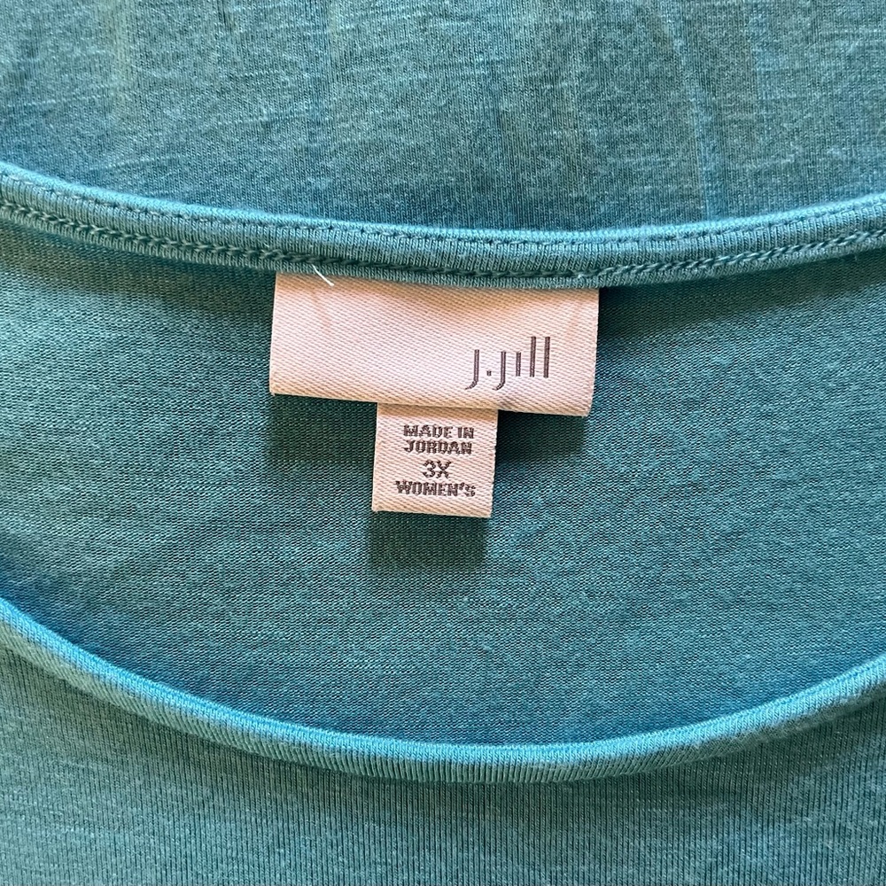 J. Jill Tiffany blue sleeveless maxi dress rayon/spandex lighter weight knit 3X - Picture 3 of 10